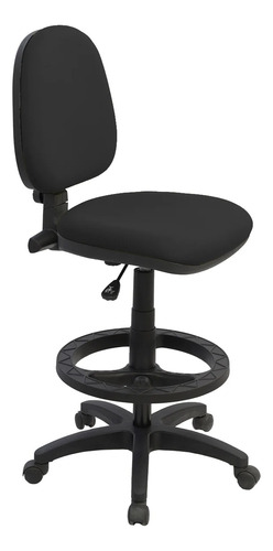 Silla Oficina Cajero Lisa Media Ajustable En Altura Negra 