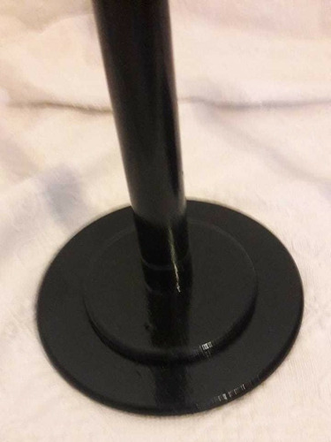 Maniqui Busto Con Copete Y Base De Madera Pintada En Negro! Negro
