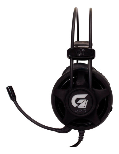 Fone de ouvido over-ear gamer Fortrek G Pro H2 preto com luz  azul LED