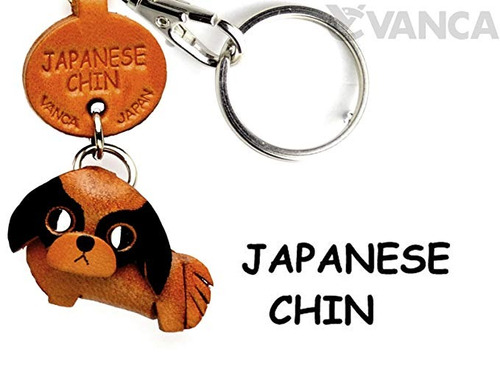 Japonés Chin Perro De Cuero Pequeño Llavero Vanca Craft-llav