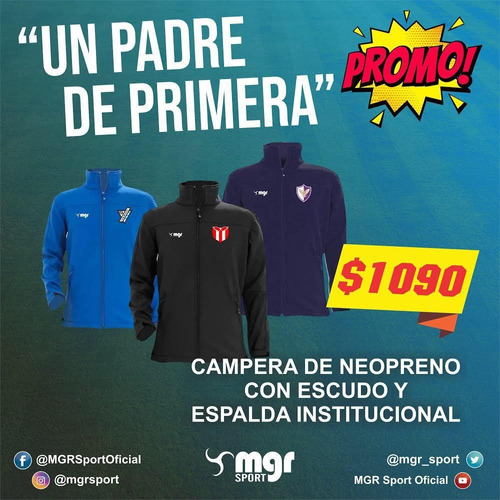 Campera De Neopreno Cuadros Oficiales - Mgr Sport-