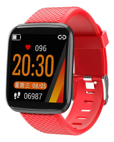 Imagen 1 de 2 de Reloj Smartwatch Gtc Inteligente Swg-003 Color De La Caja Roja Color De La Malla Rojo