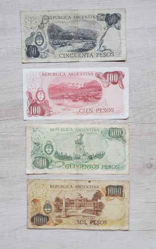 Billetes Antiguos 50/100/500/1000 Pesos Argentina (Usado)