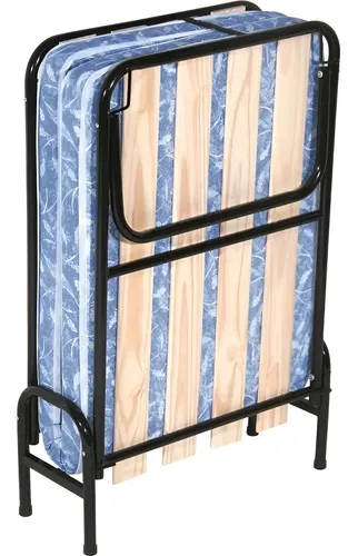 Catre Plegable Dadaa Muebles Con Colchón 1.9m 80cm Color Negro
