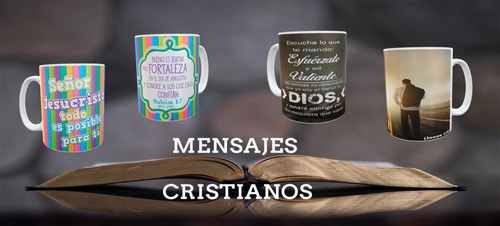 Juego De 2 Tazas Cerámica Mensajes Bíblicos B2 B4 