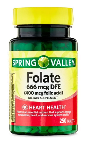 Folato Premium Acido Folico Dfe 250 Tabletas Eg F57 Sabor Nd