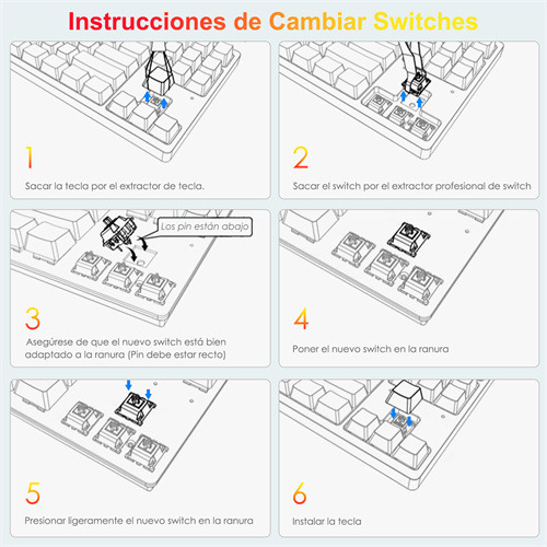 Terport 90% Teclado Mecánico Inalambrico En Español Tr95 Volcán, Bluetooth+usb+cable Removible, Outemu Red Switch Hotswap, 95 Teclas Antighosting, Luces Rgb, Juegos&oficina Win/mac