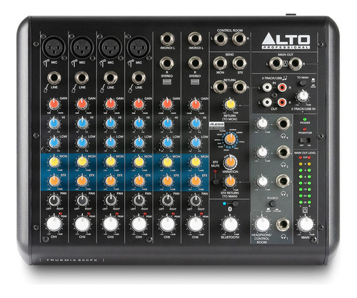 Mezclador De Audio Alto Truemix 800fx Con 4 Entradas De Micr