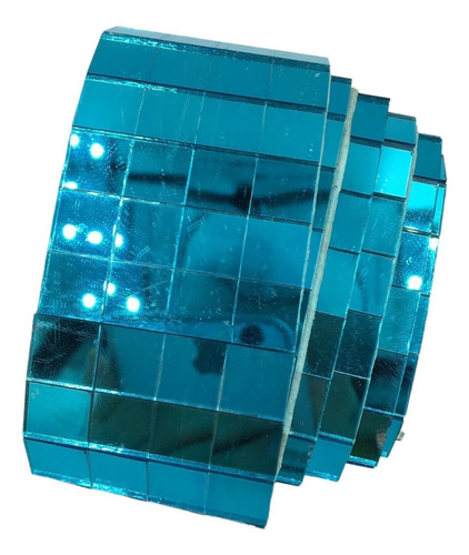 Fita Rolo Espelho 10mmx10mm Decoração Mosaico Artesanato Cor Azul-claro