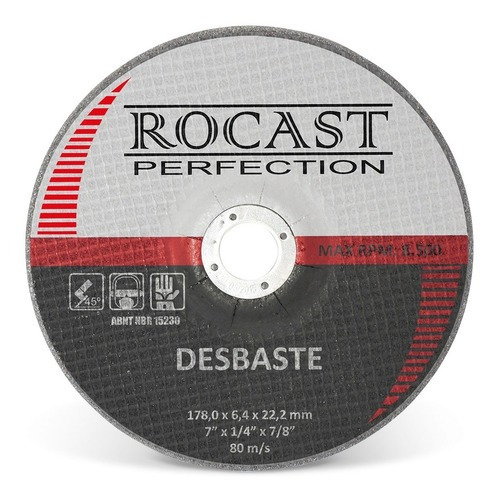 Disco Para Desbaste 115,0 X 6,4 X 22,2 Mm Rocast 