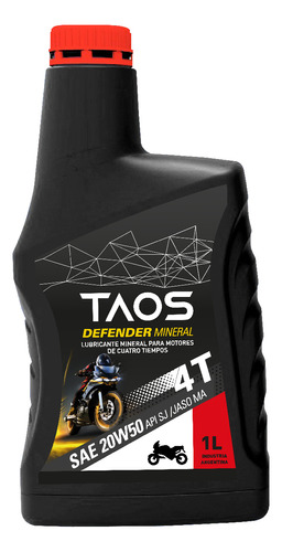 Aceite Taos 4t Moto 20w50 Mineral 1 Lt
