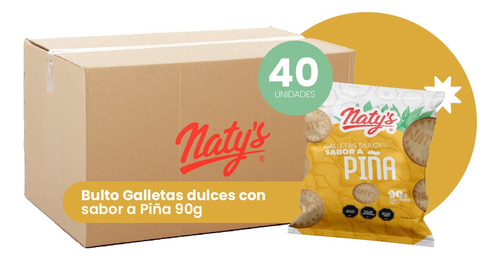 Galletas Naty´s Con Sabor A Piña 90gr X 40und