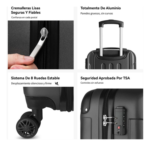 Luggex Maleta Viaje Rígida Equipaje Mano Cabina Reudas 360°