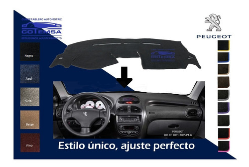 Cubretablero Aut.(colores) Peugeot 206 Cc 2001-2006 P1-g