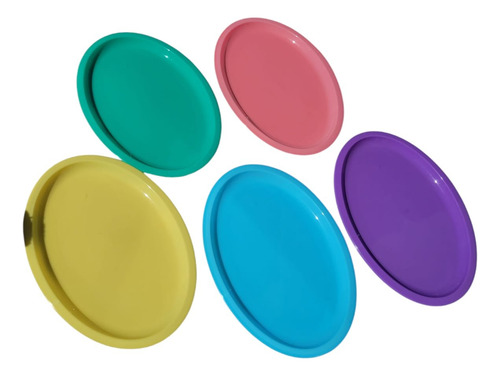 20 Plato Taquero Ovalado Reutilizable Colores Pastel