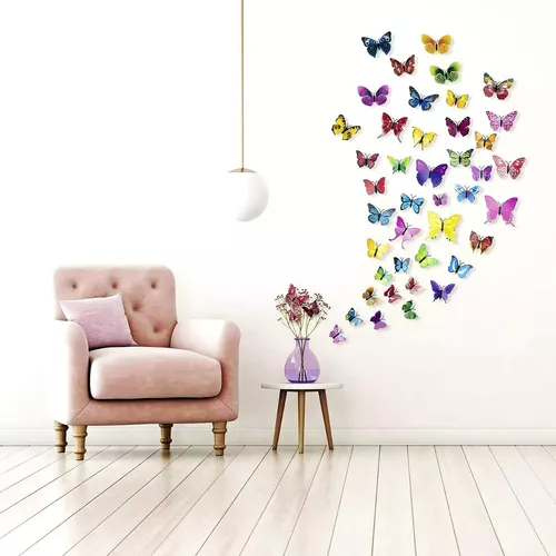 Pegatinas de pared decorativas creativas con mariposas y pestañas