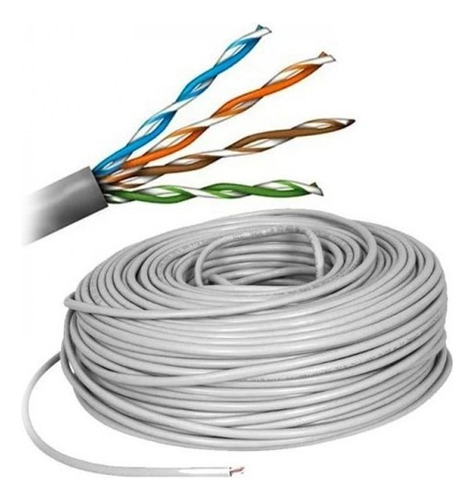 100m Cable Utp Cat5e Cca Unifilar Ds-1ln5eu-g Hikvision Gris