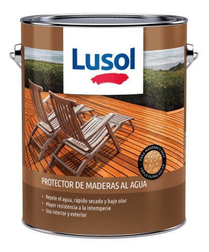 Imagen 1 de 3 de Protector Para Madera Lusol Al Agua Blanco, Caoba Y Natural
