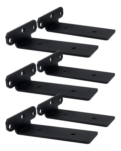 6 Soporte Flotante Estante Industrial Resistente Metal Negro