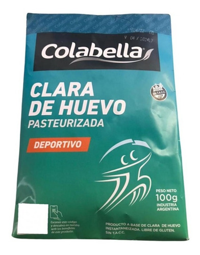 Clara De Huevo Polvo Pasteurizada 100g S/tacc Colabella Dw