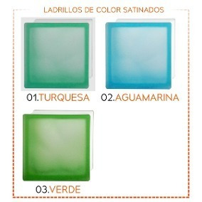 Ladrillos De Vidrio Satinado De Color 19x19x8cm Oferta