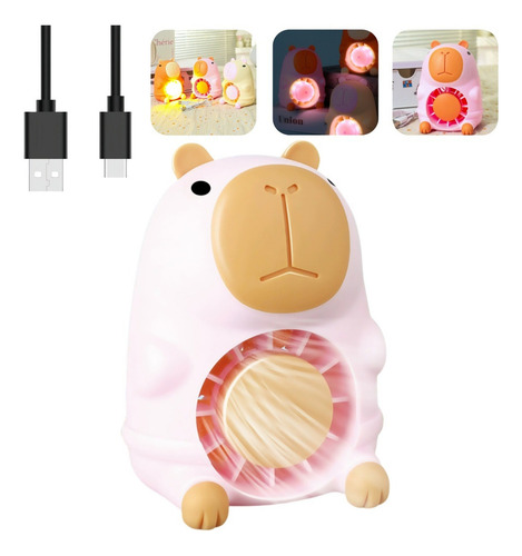 Abanico De Capibara Con Luz Nocturna, Regalo Para Niños