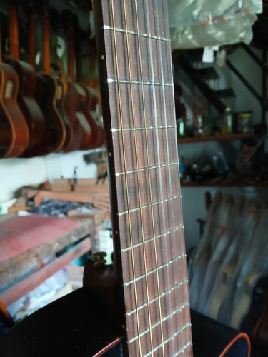 Guitarra Electrocriolla Media Caja Con Corte Con Ecualizador Negro Mate