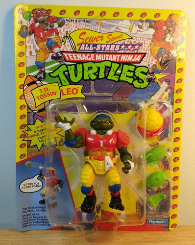 T.d. Tossin Leo 1991 Tmnt ! Leonardo Sewer Sports 90s Ninja