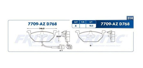 Balata Fritec Jetta 2.5 2008 2009 2010 2011 2012 2013
