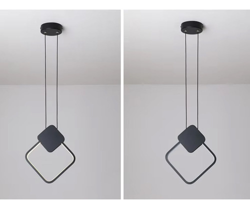 . Lámpara Colgante Led Cuadrada Minimalista Moderna