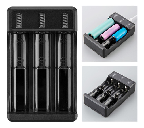 De Batería Usb Con Indicador Led Para 3.7v/4.2v 3 Ranuras