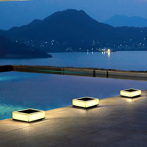 / Luz Led Solar Para Postes De Jardín Al Aire Libre
