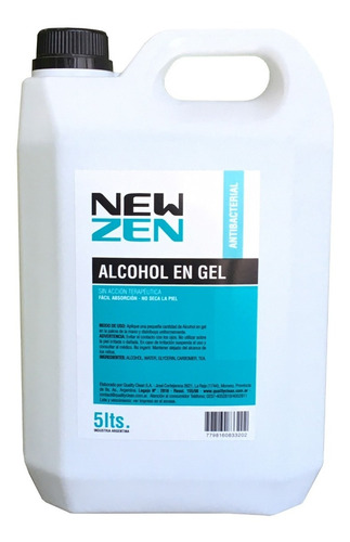 Alcohol En Gel Bidón De 5 Litros Certificado Anmat Y Senasa!
