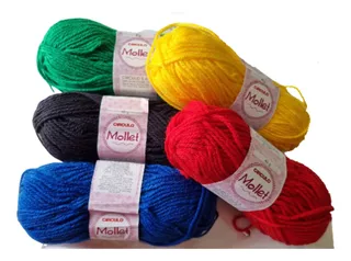 Kit 5 Novelos Lã Mollet 40g - Círculo Para Croche Trico