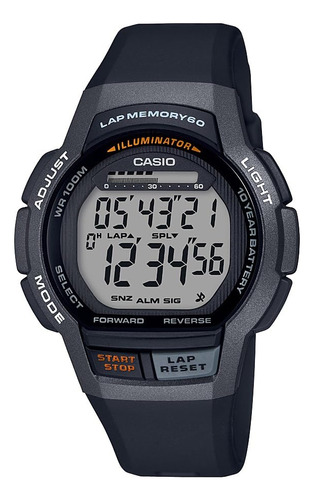 Reloj Digital Casio Ws 1000h 1avcf Con Batería De 10 Años Correa Negro Bisel Negro Fondo Color Del Fondo