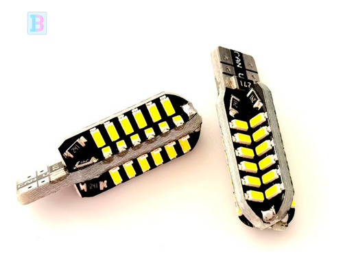 Lâmpadas Meia Luz Led Lanterna Ranger W5w Pingo T10 48 Led Canbus Branco