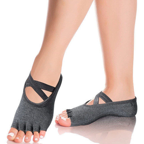 Satinior 6 Pares De Calcetines De Yoga Sin Dedos, Calceti...