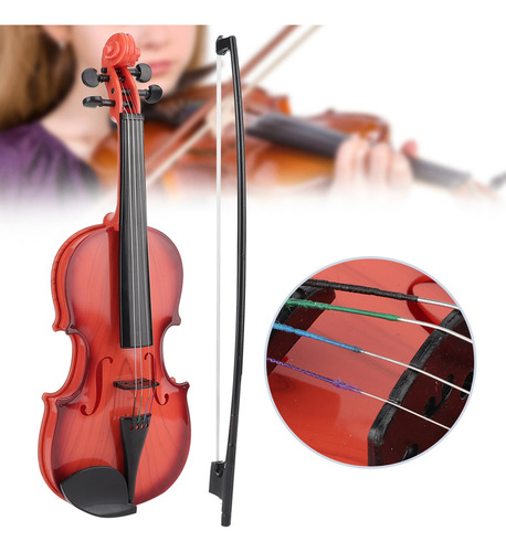 Juguete De Violín Acústico Para Niños, Cuerdas Ajustables, P