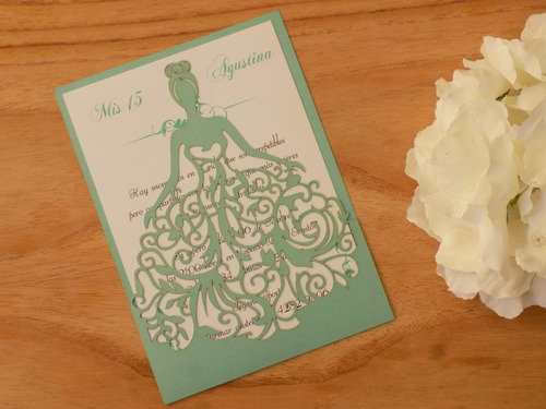 Invitaciones De 15 Años Tarjetas Muñeca Princesa Calada