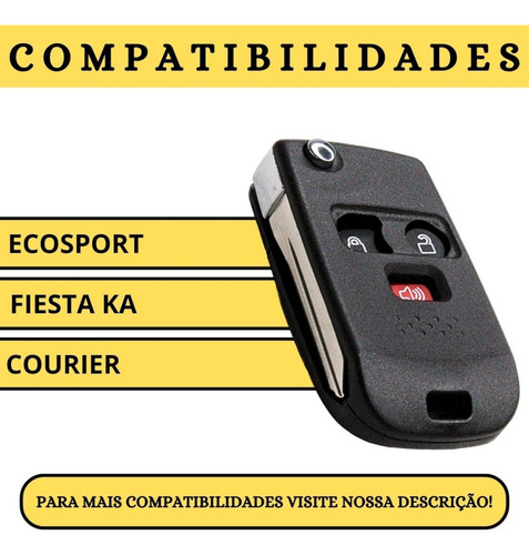 Carcaça Chave Adaptação Alarme Ka Fiesta Ecosport 2006-2014