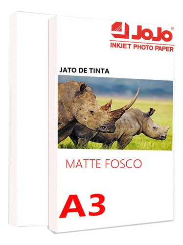 Papel fotográfico mate A3, 100 hojas, 230 g, resistente al agua, color Jojo, blanco