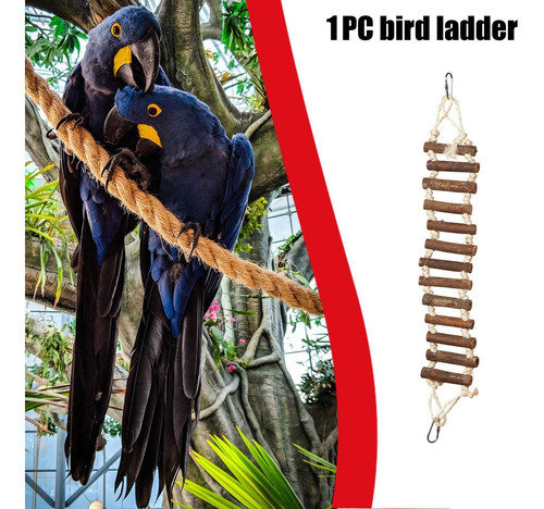 Parrot Log Suspensión Con Escalera De Piel Peluche Orig 0229 