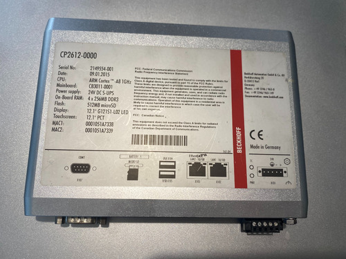 Beckhoff Cp2612 Ihm Touch 12 24v (Usado)