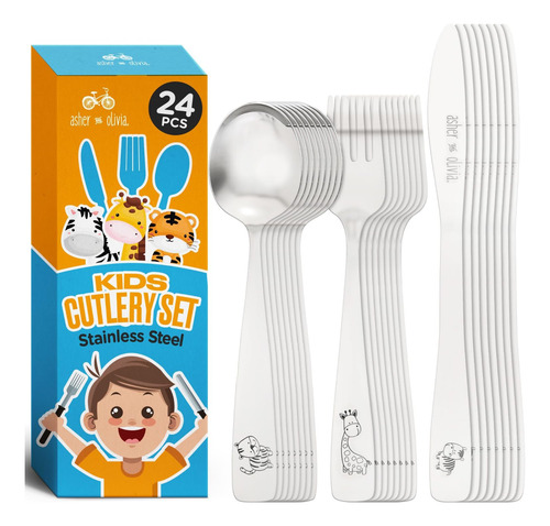 Juego De Cubiertos De 24 Piezas Para Niños Pequeños