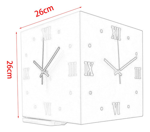 Reloj De Pared De Esquina De 10,2 Pulgadas, Reloj Azul