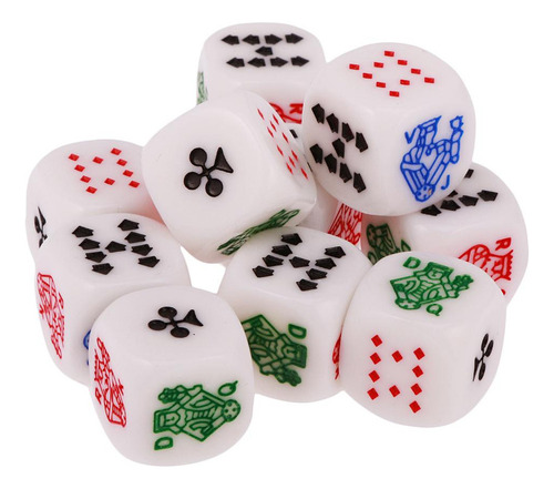 3 Paquete De 3 A 6 Unidades De 10 Dados De Póquer 3 Piezas