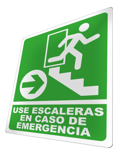 Letrero Uso De Escaleras En Caso De Emergencia Derecho