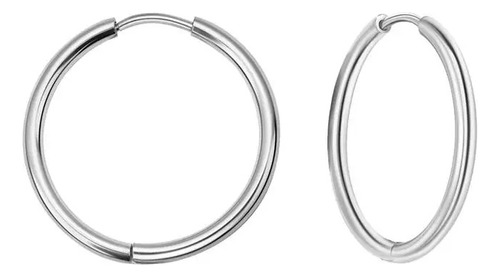 Aros 10mm Punk Hombre Mujer Silver Manba Earing 