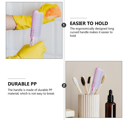 Cepillo De Uñas Con Mango, 15 Piezas, Limpiador De Uñas Con