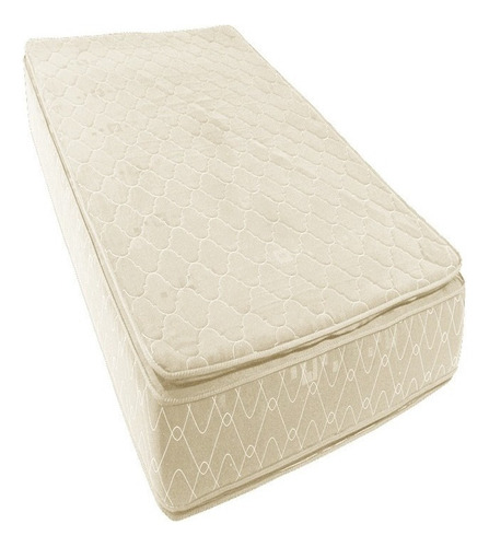 Colchón 1 Plaza Multiflex Espuma Alta Densidad Doble Pillow Color Beige